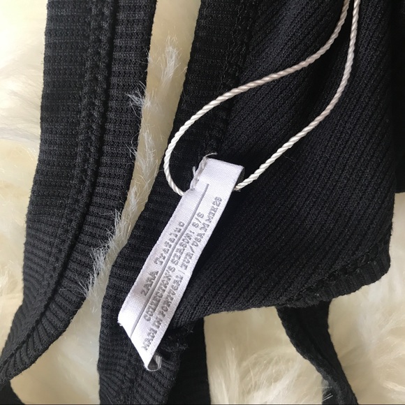 Zara | Ribbed Textured Black Tank - Picture 2 of 5